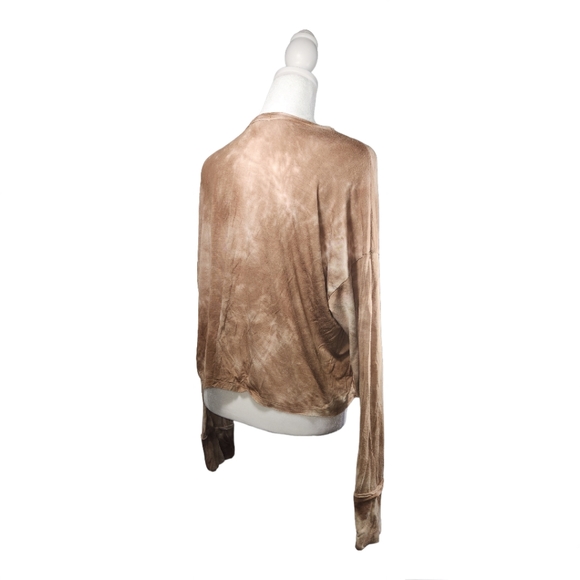 Fashion Nova Long Sleeve Tie Dye Crop Top - Tan / Taupe - Picture 5 of 10